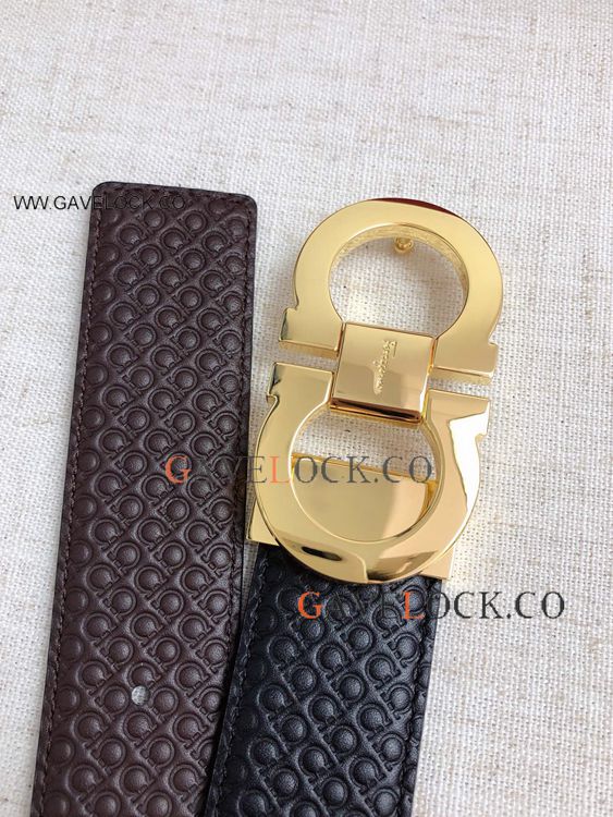 2022 Clone Ferragamo Brown Black Reversible Belt 35mm